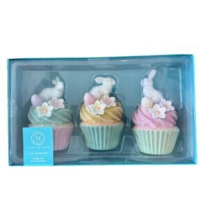 Martha Stewart Pastel Easter Bunny Faux Cupcakes Spring Decor 5”x3” Each NEW